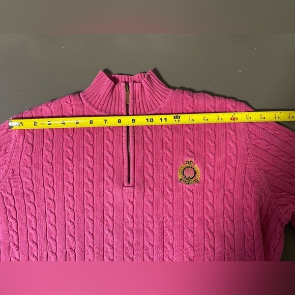 Lauren Ralph Lauren Cable Knit 1/4 Zip Sweater, Pink, Tag Removed, size unknown - Picture 10 of 14